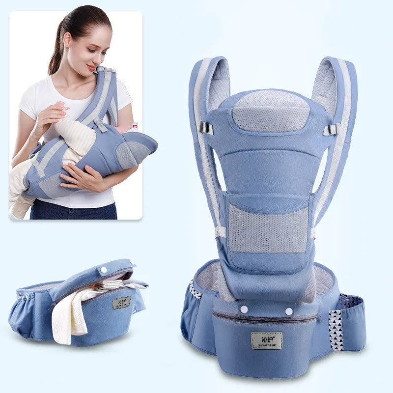 Ergonomic Baby Carrier - 3 In 1 Front Facing Carrier & Hip Seat