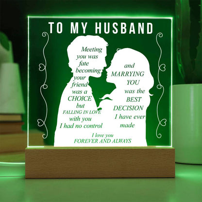 To My Husband | Printed Square Acrylic Plaque