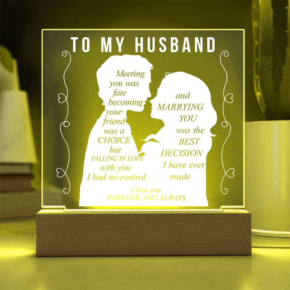 To My Husband | Printed Square Acrylic Plaque