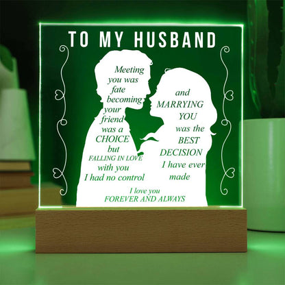 To My Husband | Printed Square Acrylic Plaque