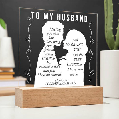 To My Husband | Printed Square Acrylic Plaque